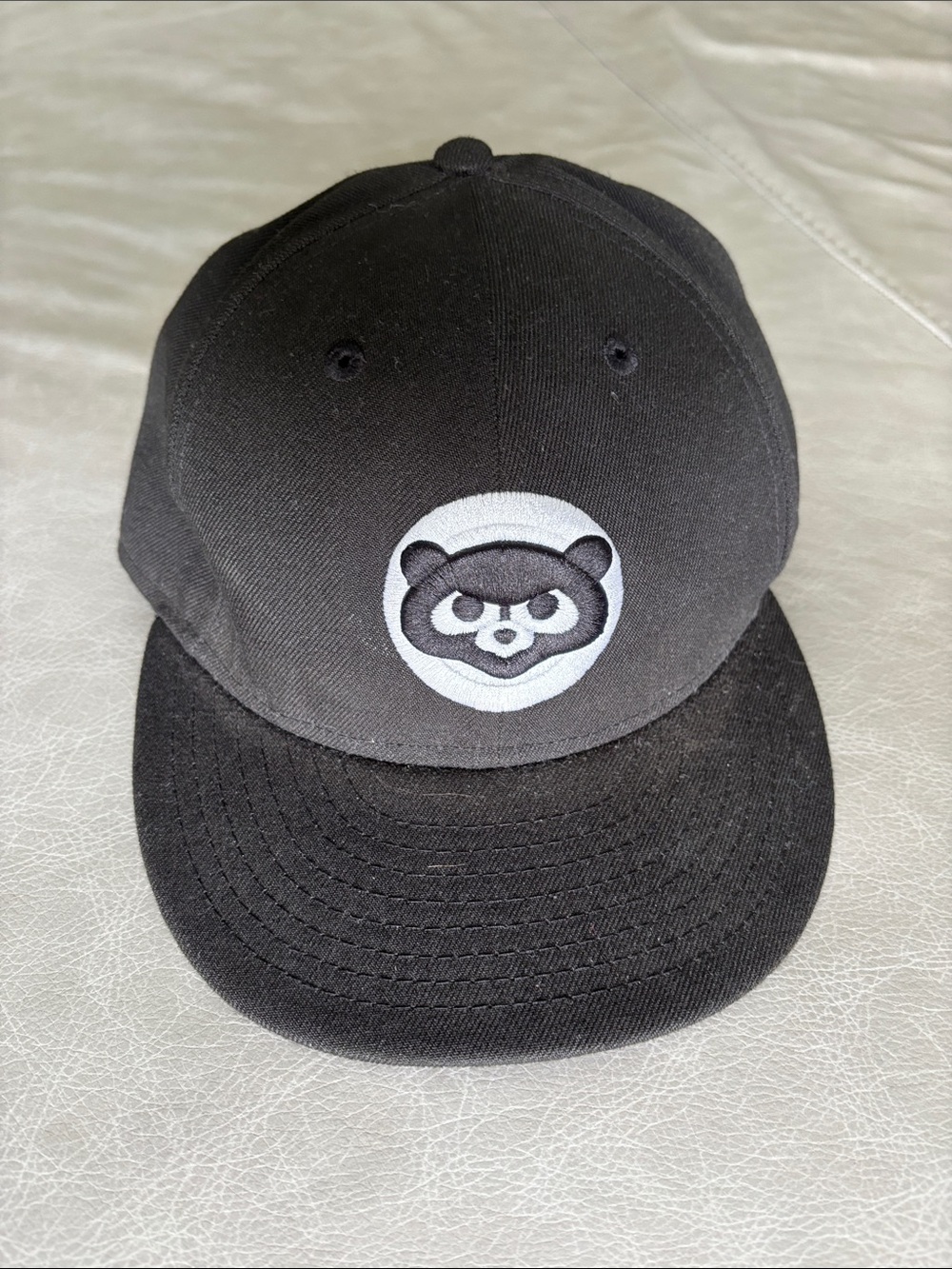 New Era Black Snapback with White Panda Patch